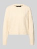 Vero Moda Regular Fit Strickpullover mit Zopfmuster Modell 'ARIES' Ecru