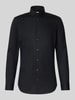 Jake*s Super slim fit zakelijk overhemd van popeline Zwart