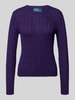 Polo Ralph Lauren Gebreide pullover met labelstitching, model 'JULIANNA' Paars