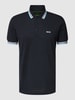 BOSS Green Poloshirt met labelstitching, model 'PADDY' Marineblauw