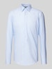 BOSS Slim Fit Regular Fit Business-Hemd mit Kentkragen Modell 'Hank' Bleu