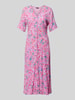 Pieces Sukienka midi z nadrukiem na całej powierzchni model ‘ARINE’ Różowy