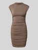 Gina Tricot Knielanges Kleid mit Raffungen Taupe