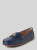 Lauren Ralph Lauren Mocassins van leer met labeldetail Marineblauw gemêleerd