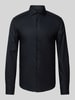 Bruun & Stengade Super Slim Fit Business-Hemd mit Haifischkragen Black