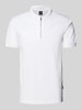 BOSS Slim Fit Poloshirt mit Label-Detail Modell 'Polston' Weiss