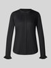 MOS MOSH Blouse met maokraag en mouwen met ruches model 'Mattie' Zwart