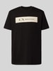 ARMANI EXCHANGE T-shirt o kroju regular fit z czystej bawełny z nadrukiem z logo Czarny