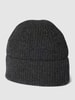 MCNEAL Beanie aus reinem Kaschmir mit breitem Umschlag Dunkelgrau meliert