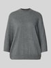 HERZENS Relaxed Fit Pullover aus reinem Kaschmir in Strick-Optik Mittelgrau