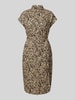 Pieces Sukienka midi z nadrukiem na całej powierzchni model ‘NYA’ Piaskowy