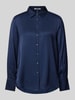 Brax Overhemdblouse van pure viscose met labeldetail, model 'VIC' Marineblauw