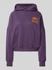 Review Hoodie mit Label-Print Purple