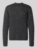 Carhartt Work In Progress Strickpullover mit Zopfmuster und Label-Stitching Black
