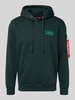 Alpha Industries Regular fit hoodie met logopatch Petrol