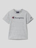 CHAMPION T-Shirt mit Runfdhalsausschnitt Mittelgrau Melange