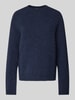 BOSS Gebreide pullover van alpacamix met ronde hals Marineblauw