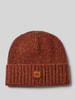 camel active Beanie aus Woll-Mix mit Label-Patch Rot Melange