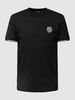 Antony Morato T-shirt met motiefpatch en contraststrepen Zwart