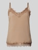 FREE/QUENT Top met bandjes en franjes, model 'BICCO' Taupe