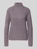 Jake*s Collection Gebreide pullover in riblook met opstaande kraag Lavendel
