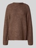 Selected Femme Relaxed Fit Strickpullover aus Woll-Mix Modell 'SIA' Taupe