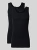 Tom Tailor Tanktop van puur katoen in een set van 2 Zwart