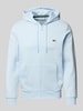 Lacoste Sweatjacke mit Label-Patch Hellblau