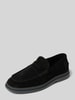 HUGO Lederloafers mit Label-Details Modell 'Chaol' Black