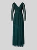 LACE & BEADS Abendkleid mit V-Ausschnitt Dunkelgruen