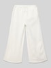 Mango Wide Leg Stoffhose mit Leinen-Anteil Ecru