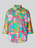 Christian Berg Woman Overhemdblouse met blinde knoopsluiting Turquoise