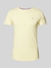 Tommy Jeans T-shirt o kroju slim fit z okrągłym dekoltem Jasnożółty