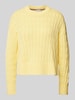 Tommy Hilfiger Strickpullover aus reiner Baumwolle mit Rundhalsausschnitt Gelb