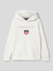 Gant Hoodie met labelstitching Offwhite