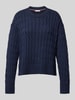 Tommy Hilfiger Strickpullover aus reiner Baumwolle mit Rundhalsausschnitt Marine