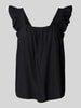 Pieces Relaxed Fit Top aus Viskose-Leinen-Mix Modell 'PIA' Black