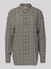 Christian Berg Woman Regular fit overhemdblouse van viscose met grafisch motief Zwart