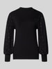 FREE/QUENT Strickpullover mit Ziersteinbesatz Modell 'DOTKA' Black