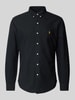 Polo Ralph Lauren Slim fit vrijetijdsoverhemd met button-downkraag, model 'OXFORD' Zwart