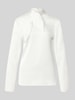 Emporio Armani Regular Fit Bluse aus Satin Offwhite