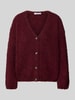 ZABAIONE Relaxed Fit Strickjacke aus Woll-Viskose-Mix Modell 'Sofia' Bordeaux