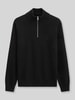 Marc O'Polo Regular Fit Troyer aus Baumwoll-Schurwoll-Mix Black