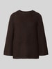 FREE/QUENT Sweter z dzianiny z raglanowymi rękawami Ciemnobrązowy melanż