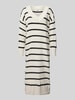 Only Oversized Strickkleid mit Ripp-Streifen Modell 'NEW TESSA' Offwhite Melange