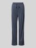 mbyM Straight leg stoffen broek met steekzakken, model 'Berin' Donkerblauw