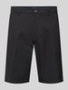 bugatti Regular fit korte chino met ceintuurlussen, model 'Flat' Zwart