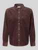 s.Oliver RED LABEL Comfort Fit Hemdjacke aus Baumwoll-Mix Schoko