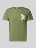 Blend T-Shirt mit geripptem Rundhalsausschnitt Modell 'BHJEM' Oliv