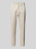 Casual Friday Regular fit corduroy broek met riemlussen, model 'Pepe' Offwhite